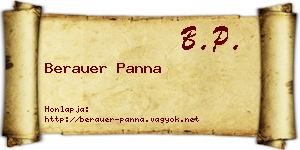 Berauer Panna névjegykártya